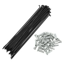 Unique Bargains Universal Bicycle Spokes Bike Wheel Spokes 14G Carbon Steel 1 Set Black-155mm