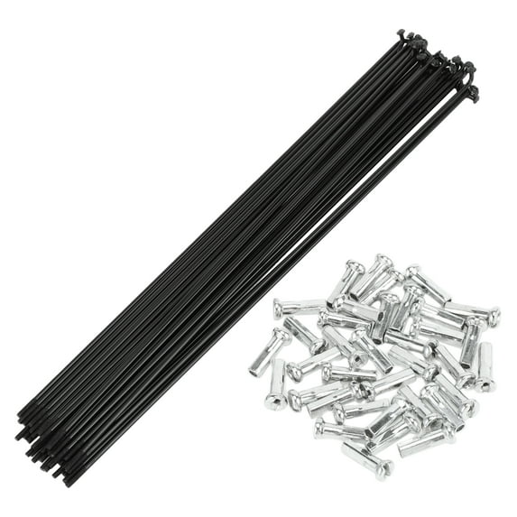 Unique Bargains Universal Bicycle Spokes Bike Wheel Spokes 14G Carbon Steel Black 1 Set Black,257mm