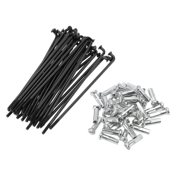 Unique Bargains Universal Bicycle Spokes Bike Wheel Spokes 14G Carbon Steel 1 Set Black-69mm