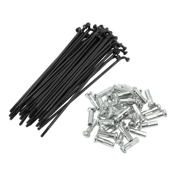 Unique Bargains Universal Bicycle Spokes Bike Wheel Spokes 14G Carbon Steel 1 Set Black-89mm
