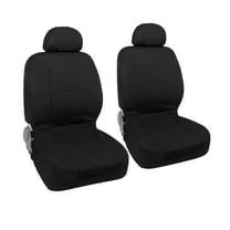 Unique Bargains 4 Pcs Universal Front Car Seat Cover Kit Flat Cloth Fabric Seat Protector Black