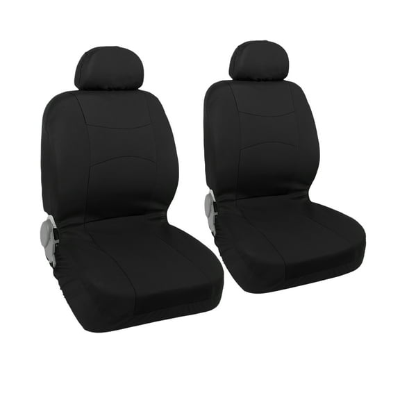 Unique Bargains 4 Pcs Universal Front Car Seat Cover Kit Flat Cloth Fabric Seat Protector Black