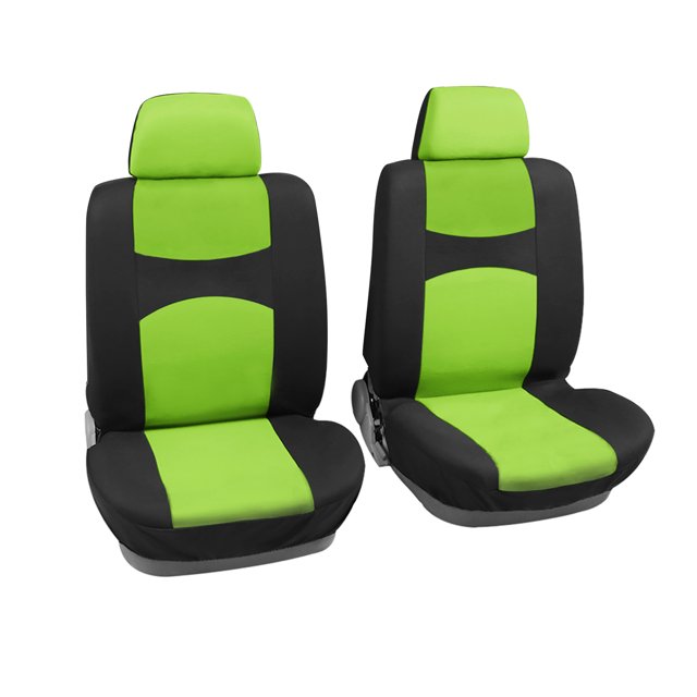 Unique Bargains Universal Black Green Front Car Seat Cover Kit Flat