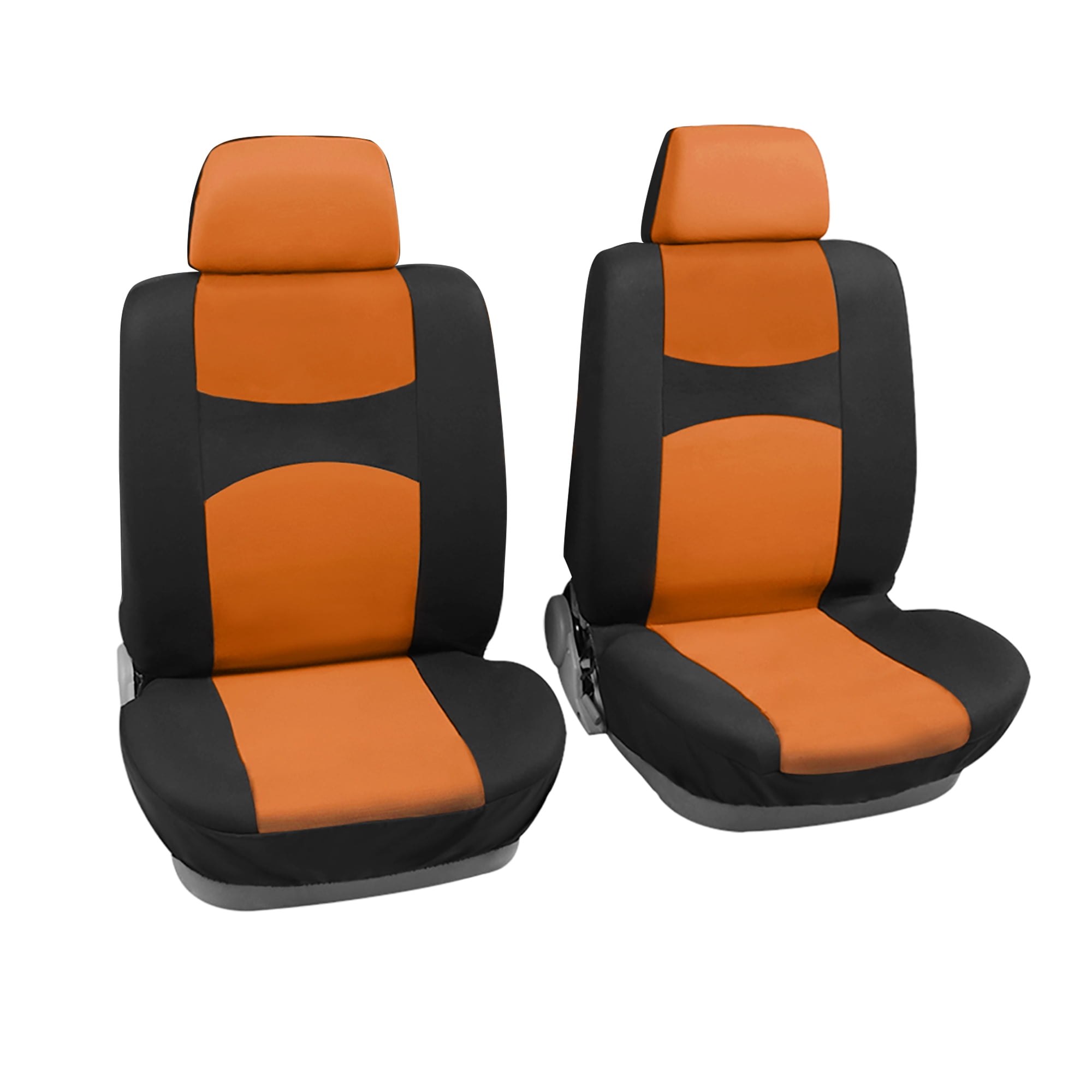 Unique Bargains Universal Black Orange Front Car Seat Cover Kit Flat