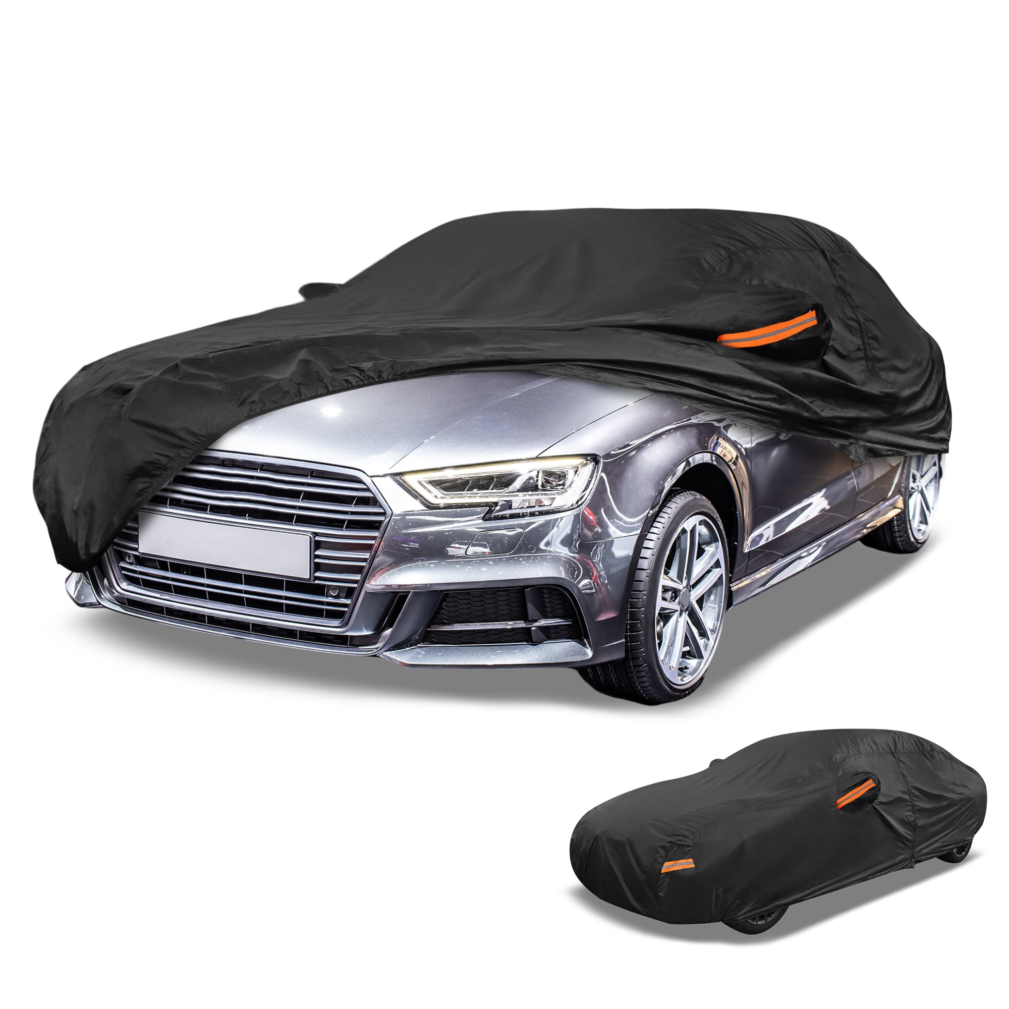Unique Bargains Universal Car Cover Waterproof Black 187.01"x70.87"x49.21"
