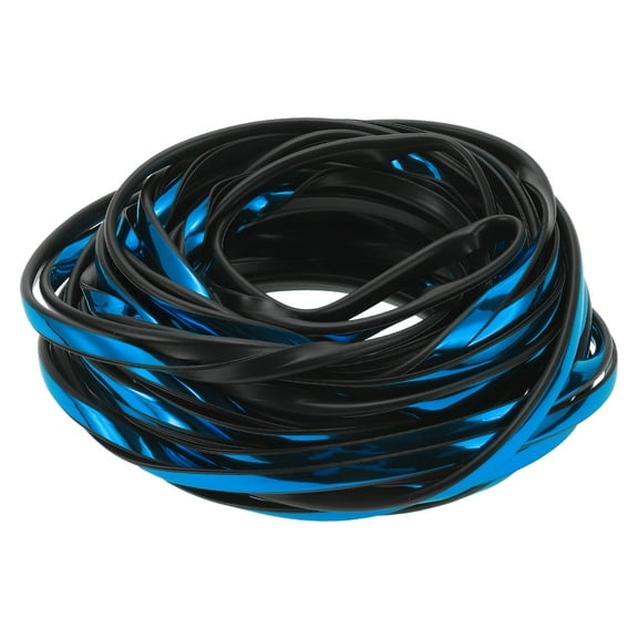 Unique Bargains Universal Car Door Edge Guards 49.21ft U-Shaped Door Scratch Protection Guard Chrome Blue 1 Pc