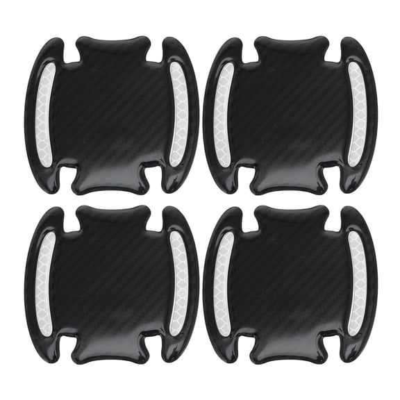 Unique Bargains Universal Car Door Handle Cup Cover Protection Film Reflective Stickers Anti-scratch, Epoxy Resin, Black Silver Tone White, 4 Pcs