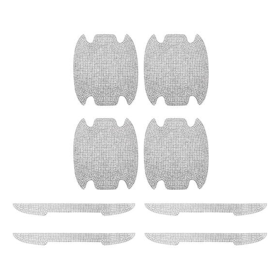Unique Bargains Universal Car Door Handle Protective Film Reflective Stickers Anti-scratch, Silver Tone 1 Set
