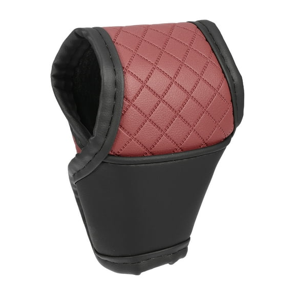Unique Bargains Universal Car Gear Shift Cover Shift Knob Cover Automatic Shift Gear Cover Faux Leather Black Wine Red
