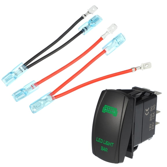 Unique Bargains Universal Car LED Light Bar 5 Pin Momentary Toggle Rocker ON-OFF Switch Waterproof Green LED Light 1 Set