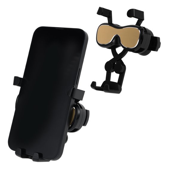 Unique Bargains Universal Car Phone Holder Mount 360 Rotation One-Key Unlock Auto Induction Auto Clamping Clip type abs pc Gold Tone Dashboard Mobile Phone Holder