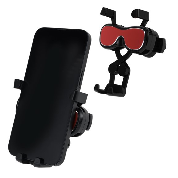 Unique Bargains Universal Car Phone Holder Mount 360 Rotation One-Key Unlock Auto Induction Auto Clamping Clip type abs pc Red Dashboard Mobile Phone Holder
