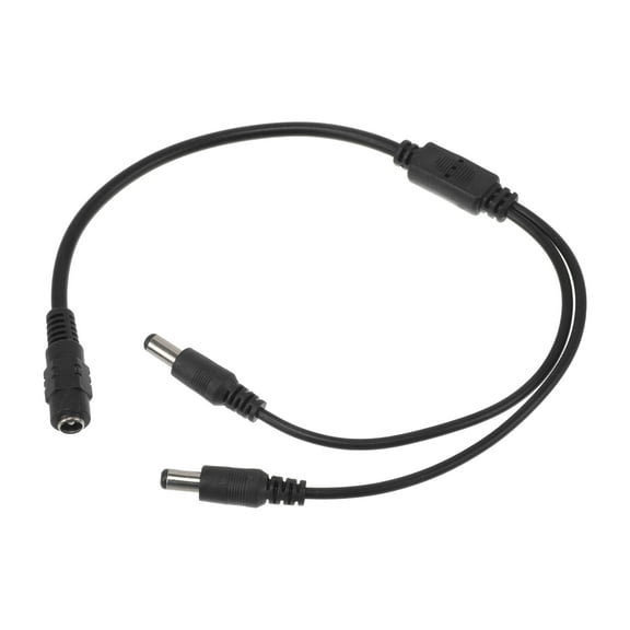 Unique Bargains Universal Car Reverse Rear View Parking Camera Video Cable 2 in 1 DC Backup Camera Video Cable Extension for Monitor and Backup Black 0.37M