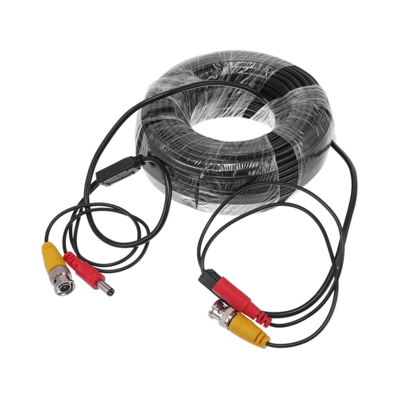 Unique Bargains Universal Car Reverse Rear View Parking Camera Video Cable BNC+DC Backup Camera Video Cable Extension for Monitor and Backup Black 30M