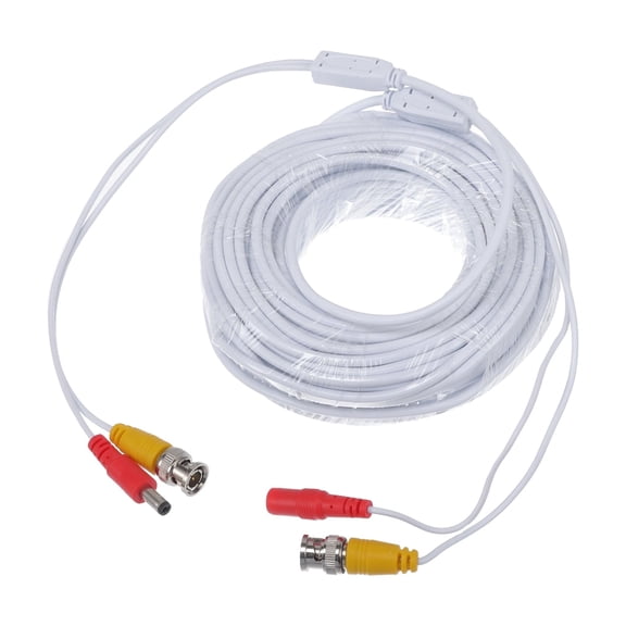 Unique Bargains Universal Car Reverse Rear View Parking Camera Video Cable BNC+DC Backup Camera Video Cable Extension for Monitor and Backup White 25M