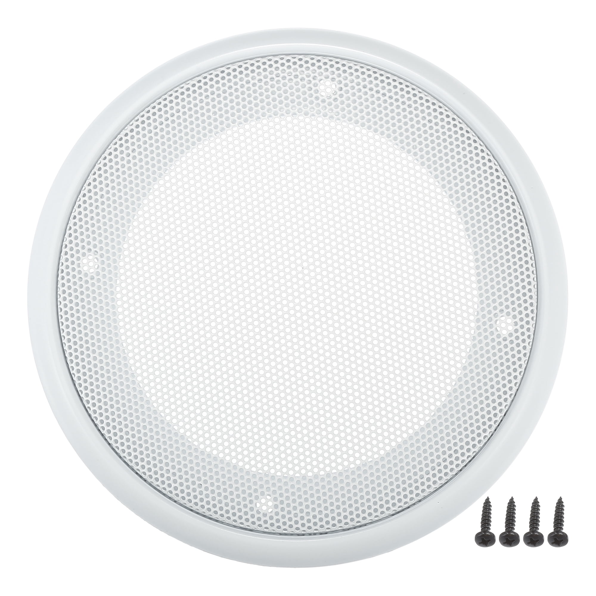 Unique Bargains Universal Car Speaker Grills Cover with Mounting Screws Iron ABS White 4"