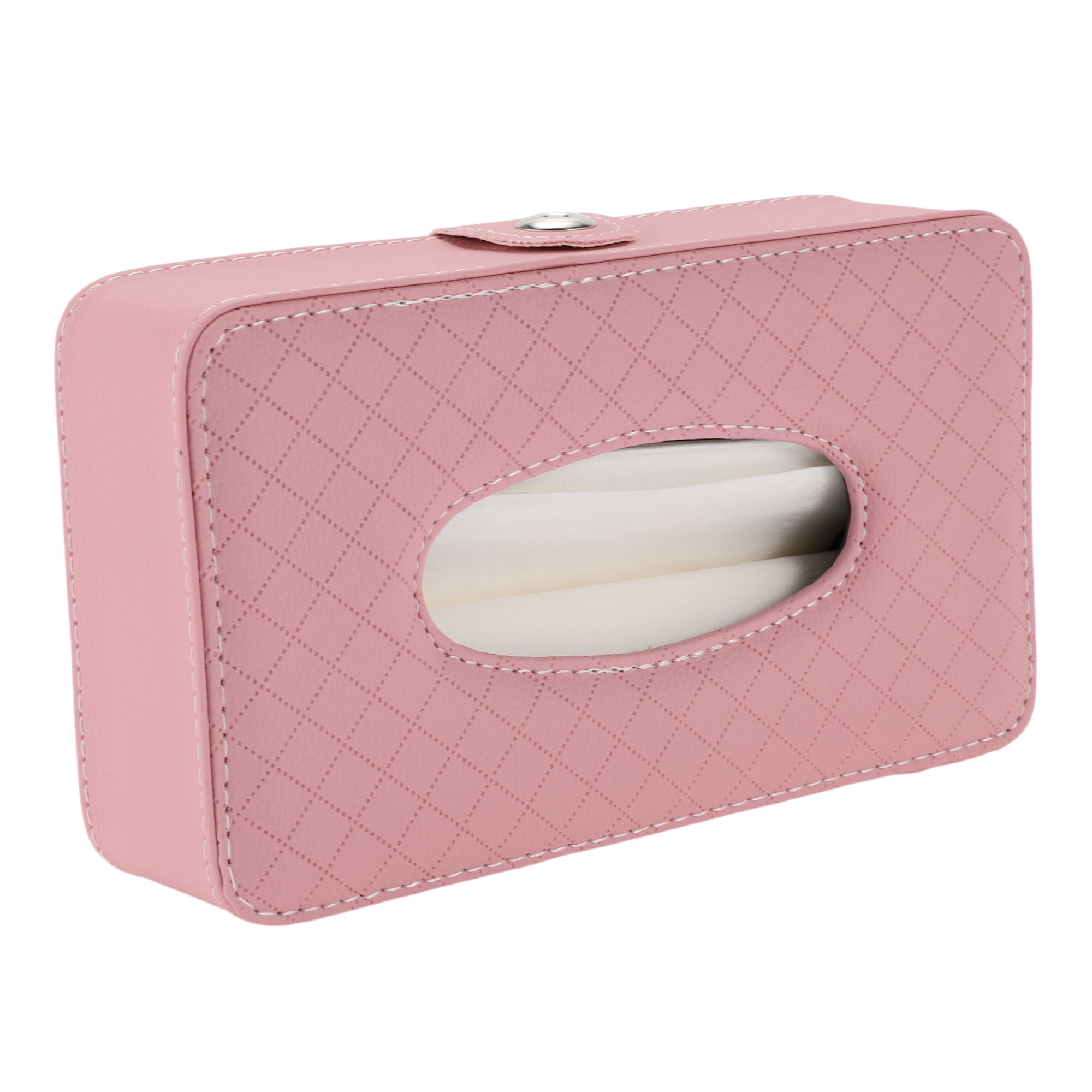 Unique Bargains Universal Car Tissue Holder Mask Holder Tissues Box Cover Pink