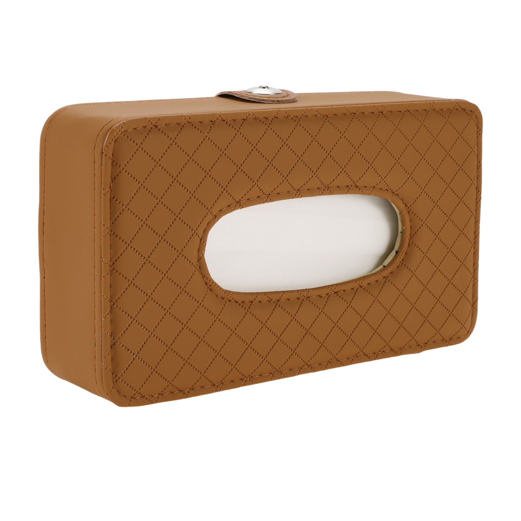 Unique Bargains Universal Car Tissue Holder Napkin Holder Tissues Box Cover Brown