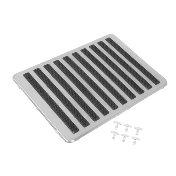 Universal Car Floor Carpet Mat Patch Heel Scuff Plate Foot Rest Pedal Pad Stainless Steel