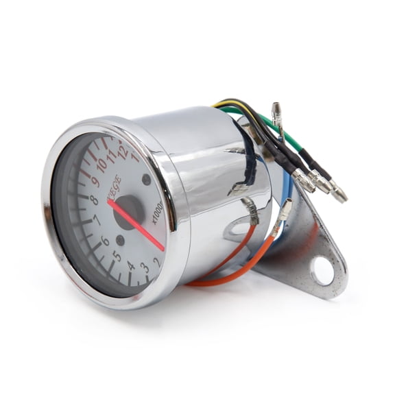 Unique Bargains Universal Chrome Plating 0-13000RPM Motorcycle Tachometer Gauge Instrument 1 PCS