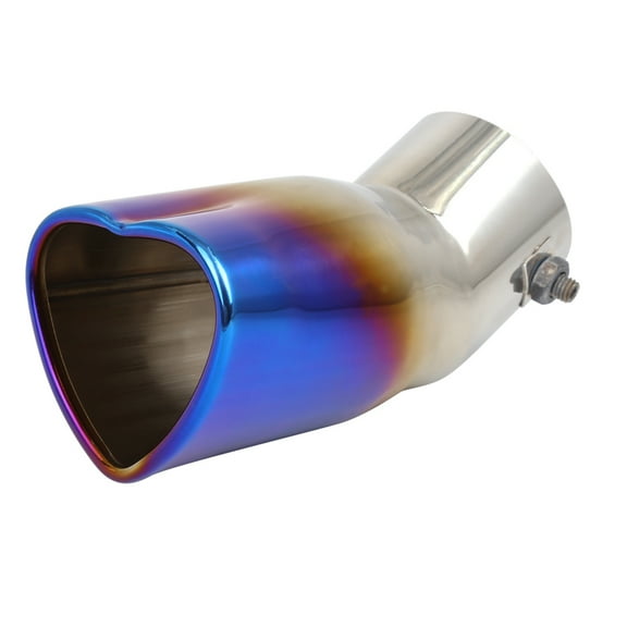 Unique Bargains  Universal Fits Car Curve Burnt Heart Shaped Exhaust Tail Muffler Tip Pipe 60mm