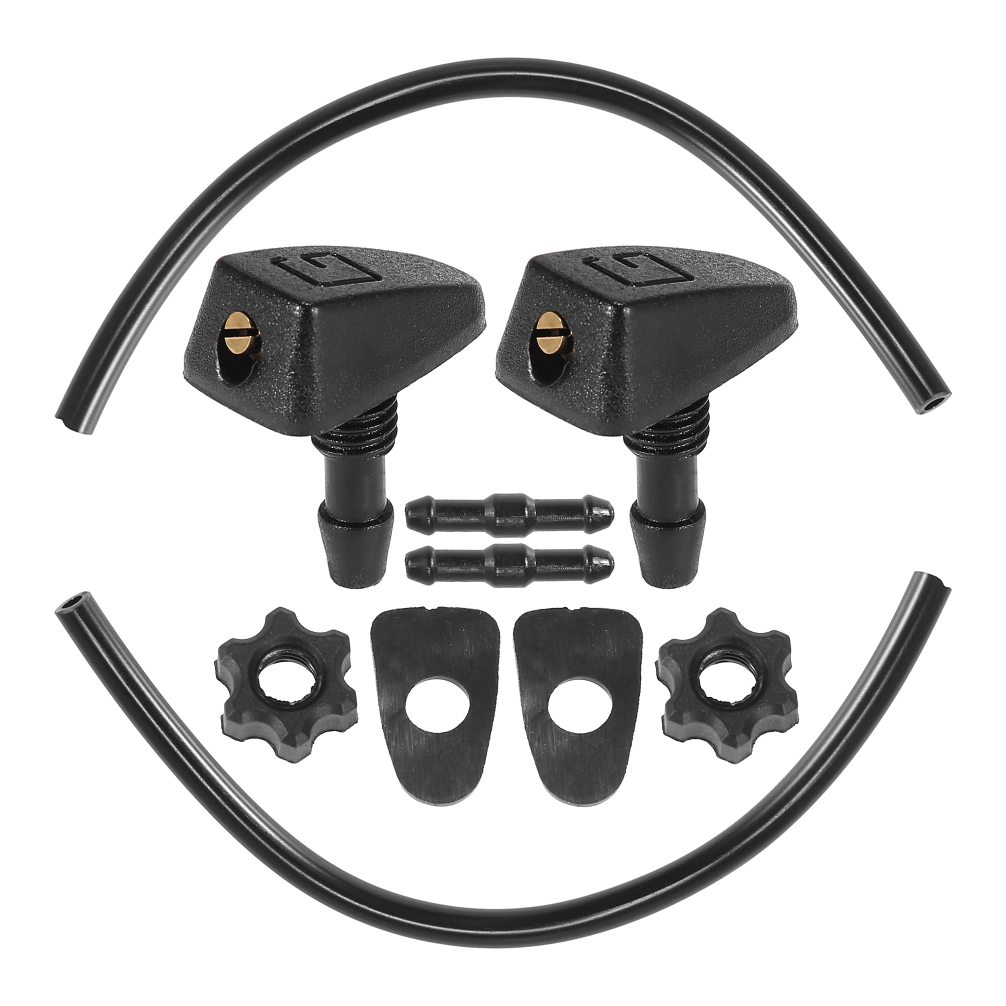 Unique Bargains Universal Front Windshield Washer Nozzles Kit Pack of 10 Black