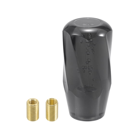 Unique Bargains Universal Gear Shift Knob Acrylic Car for Automatic and Manual Vehicle with 2 Adapter Black 1 Set