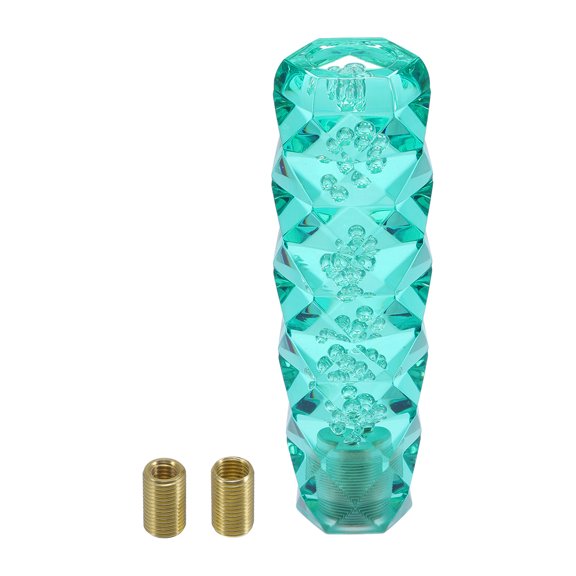 Unique Bargains Universal Gear Shift Knob Acrylic Car for Automatic and Manual Vehicle with 2 Adapter Cyan Blue 1 Set