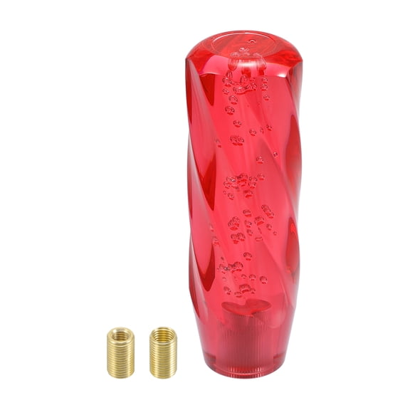 Unique Bargains Universal Gear Shift Knob Acrylic Car for Automatic and Manual Vehicle with 2 Adapter Red 1Set