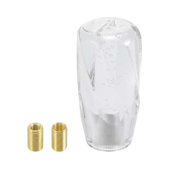 Unique Bargains Universal Gear Shift Knob Acrylic Car for Automatic and Manual Vehicle with 2 Adapter Transparent 1 Set