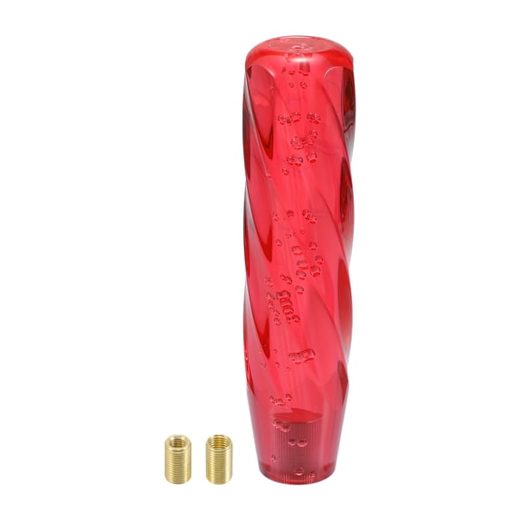 Unique Bargains Universal Gear Shift Knob Acrylic Car for Automatic and Manual Vehicle with 2Adapter Red 1 Set
