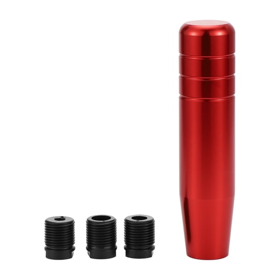 Unique Bargains Universal Gear Shift Knob Aluminum Alloy Car for Automatic and Manual Vehicle with 3 Adapter Red 1 Set