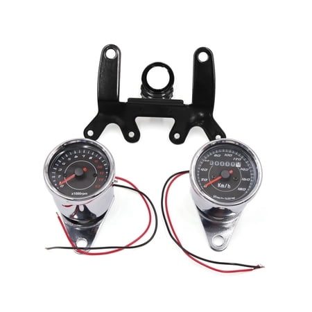 Unique Bargains Universal LED Backlight Motorcycle Tachometer Speedometer Odometer Gauge Set
