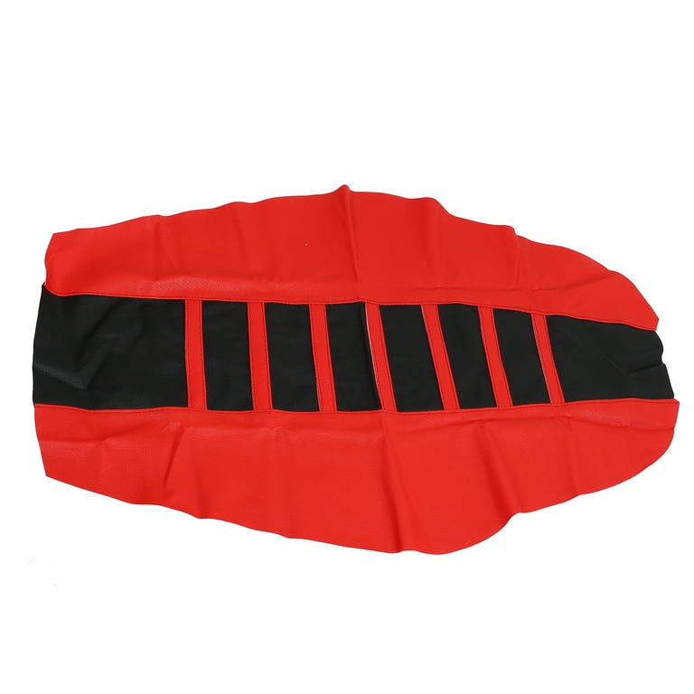 Unique Bargains Universal Motorcycle Pit Dirt Bike Faux Leather Soft Seat  Cover Anti Slip Seat Cushion Red Black 