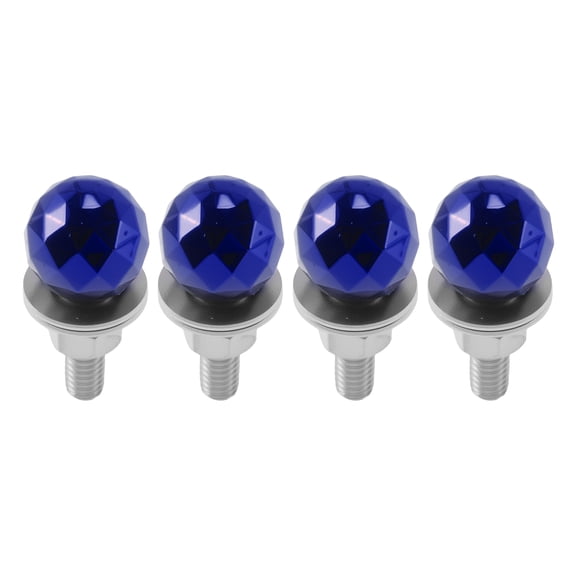 Unique Bargains Universal Motorcycle M6 License Plate Screws Cover 3.94 cm Anti Theft License Plate Screw Frame Bolt Kit Aluminum Alloy Blue 4 Pcs