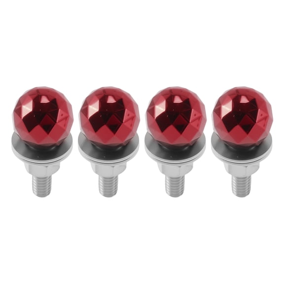 Unique Bargains Universal Motorcycle M6 License Plate Screws Cover 3.94 cm Anti Theft License Plate Screw Frame Bolt Kit Aluminum Alloy Red 4 Pcs