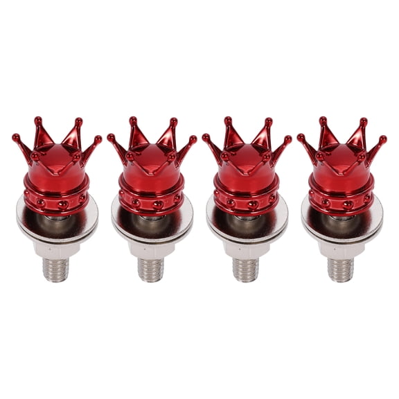 Unique Bargains Universal Motorcycle M6 License Plate Screws Cover 35mm Anti Theft License Plate Screw Frame Bolt Kit Aluminum Alloy Red 4 Pcs