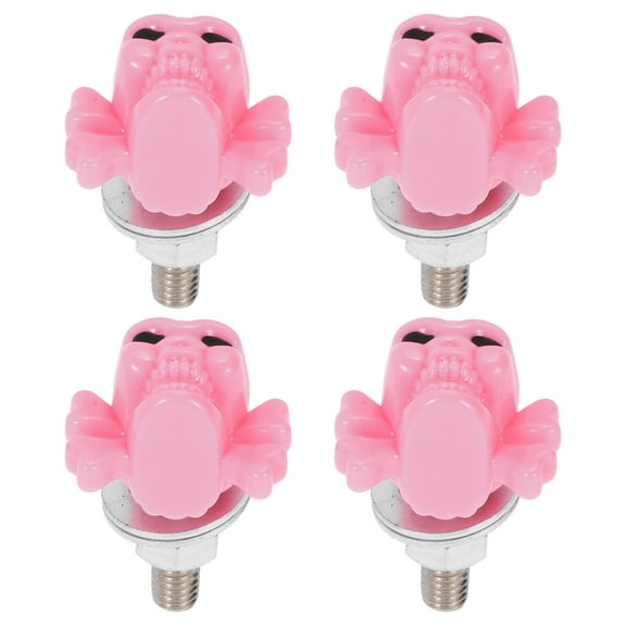 Unique Bargains Universal Motorcycle M6 License Plate Screws Cover 38mm Anti Theft License Plate Screw Frame Bolt Kit Aluminum Alloy Pink 4 Pcs