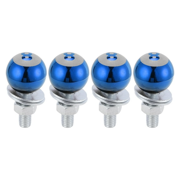 Unique Bargains Universal Motorcycle M6 License Plate Screws Cover 40mm Anti Theft License Plate Screw Frame Bolt Kit Aluminum Alloy Blue 4Pcs