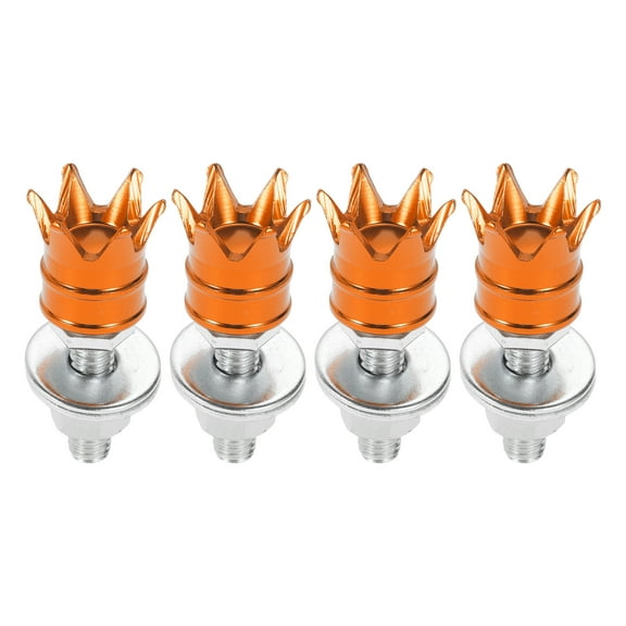 Unique Bargains Universal Motorcycle M6 License Plate Screws Cover 40mm Anti Theft License Plate Screw Frame Bolt Kit Aluminum Alloy Orange 4 Pcs