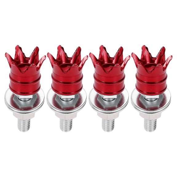 Unique Bargains Universal Motorcycle M6 License Plate Screws Cover 40mm Anti Theft License Plate Screw Frame Bolt Kit Aluminum Alloy Red 4 Pcs