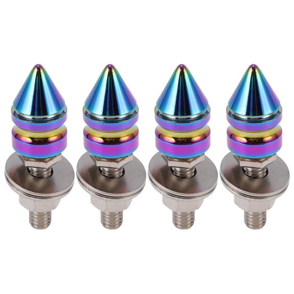 Unique Bargains Universal Motorcycle M6 License Plate Screws Cover 45mm Anti Theft License Plate Screw Frame Bolt Kit Aluminum Alloy Multicolor 4 Pcs