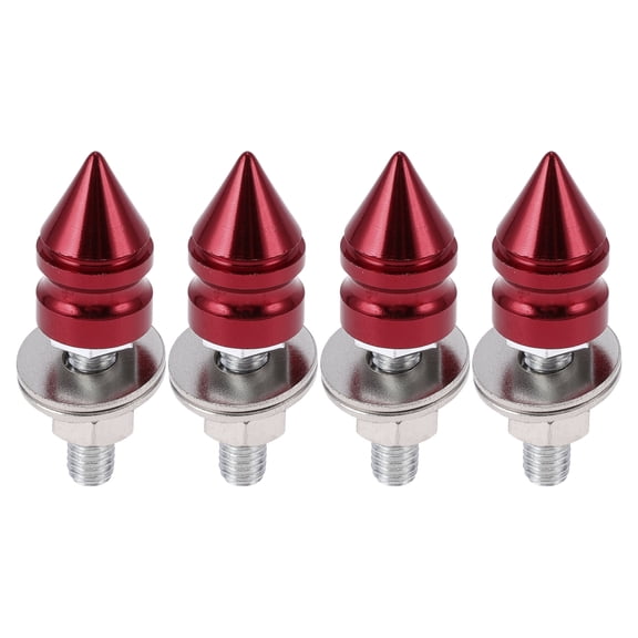 Unique Bargains Universal Motorcycle M6 License Plate Screws Cover 45mm Anti Theft License Plate Screw Frame Bolt Kit Aluminum Alloy Red 4 Pcs