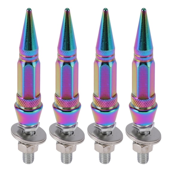 Unique Bargains Universal Motorcycle M6 License Plate Screws Cover 82mm Anti Theft License Plate Screw Frame Bolt Kit Aluminum Alloy Multicolor 4 Pcs