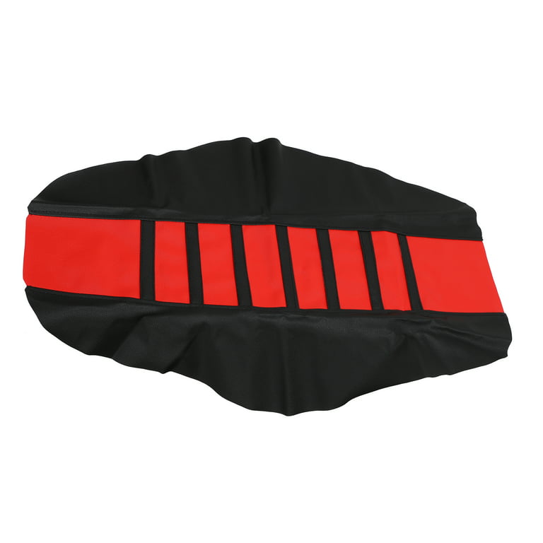 Unique Bargains Universal Motorcycle Pit Dirt Bike Faux Leather Soft Seat  Cover Anti Slip Seat Cushion Red Black 