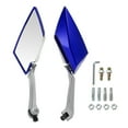 thumbnail image 1 of Unique Bargains Universal Motorcycle Rear View Mirrors Adjustable Bar End Side Mirrors Mount Aluminum Plastic 1 Set Silver Tone Blue M8/M10 Prismatic Shape, 1 of 7
