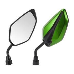 Unique Bargains Universal Motorcycle Rear View Mirrors Adjustable Bar End Side Mirrors Mount Iron Plastic 1 Set M10 Leaf Shape Green