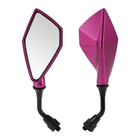 Unique Bargains Universal Motorcycle Rear View Mirrors Adjustable Bar End Side Mirrors Mount Iron Plastic 1 Set M10 Polygonal Shape Purple