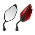 thumbnail image 1 of Unique Bargains Universal Motorcycle Rear View Mirrors Adjustable Bar End Side Mirrors Mount Iron Plastic 1 Set M10 Leaf Shape Red, 1 of 7