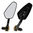 thumbnail image 1 of Unique Bargains Universal Motorcycle Rear View Mirrors Adjustable Handlebar Mirrors Aluminum 1 Set Black Gold Tone M8 Prismatic Shape, 1 of 7